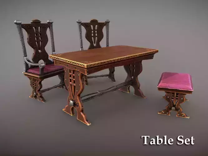 Table Set and chairs in ornate style