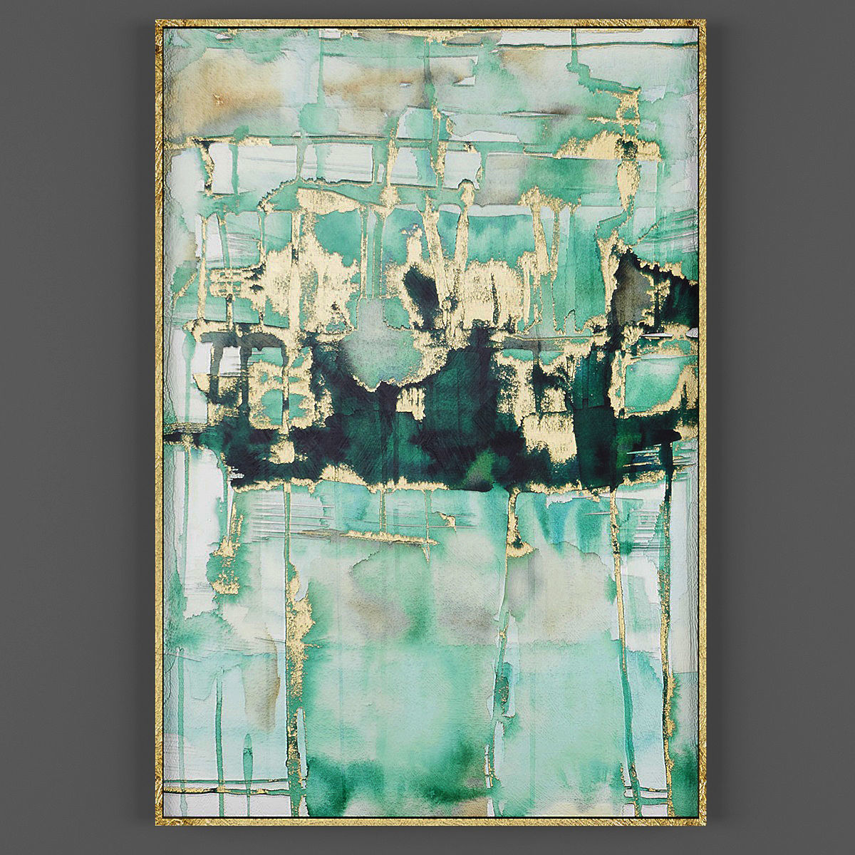 Art167 emerald abstract painting Low-poly 3D model_1