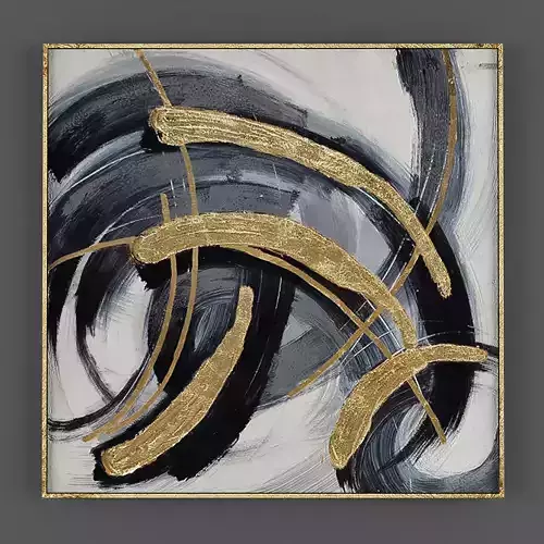 Art169 abstract painting in gold
