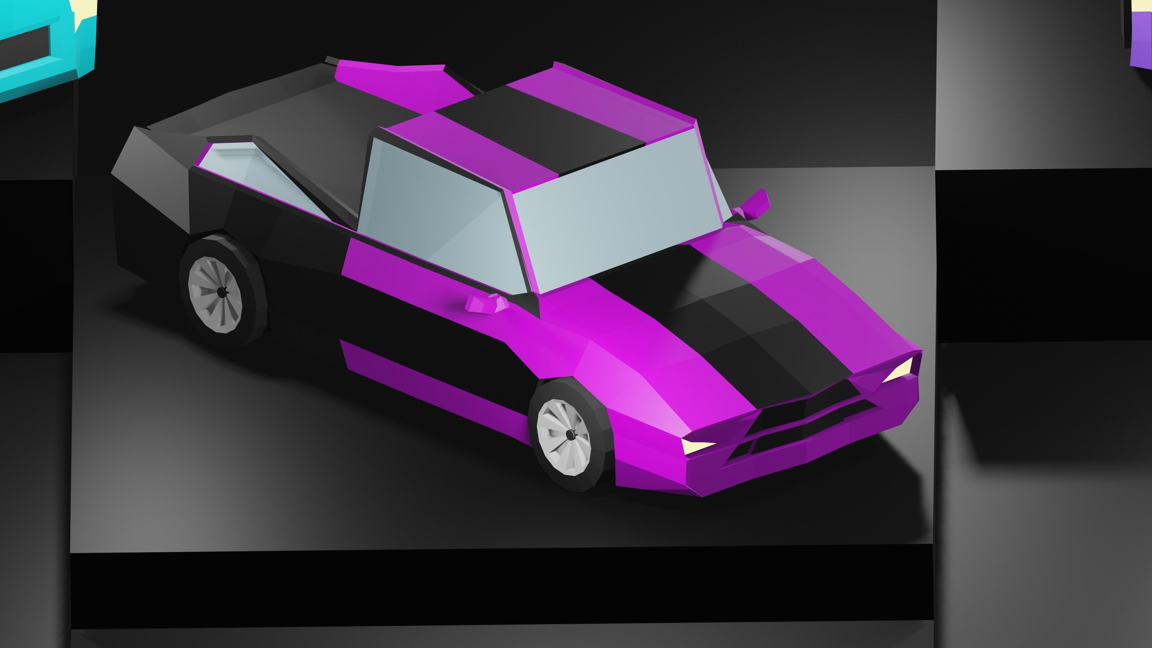 Lowpoly Vehicles - Part 2 - Sport Cars Low-poly 3D model_9