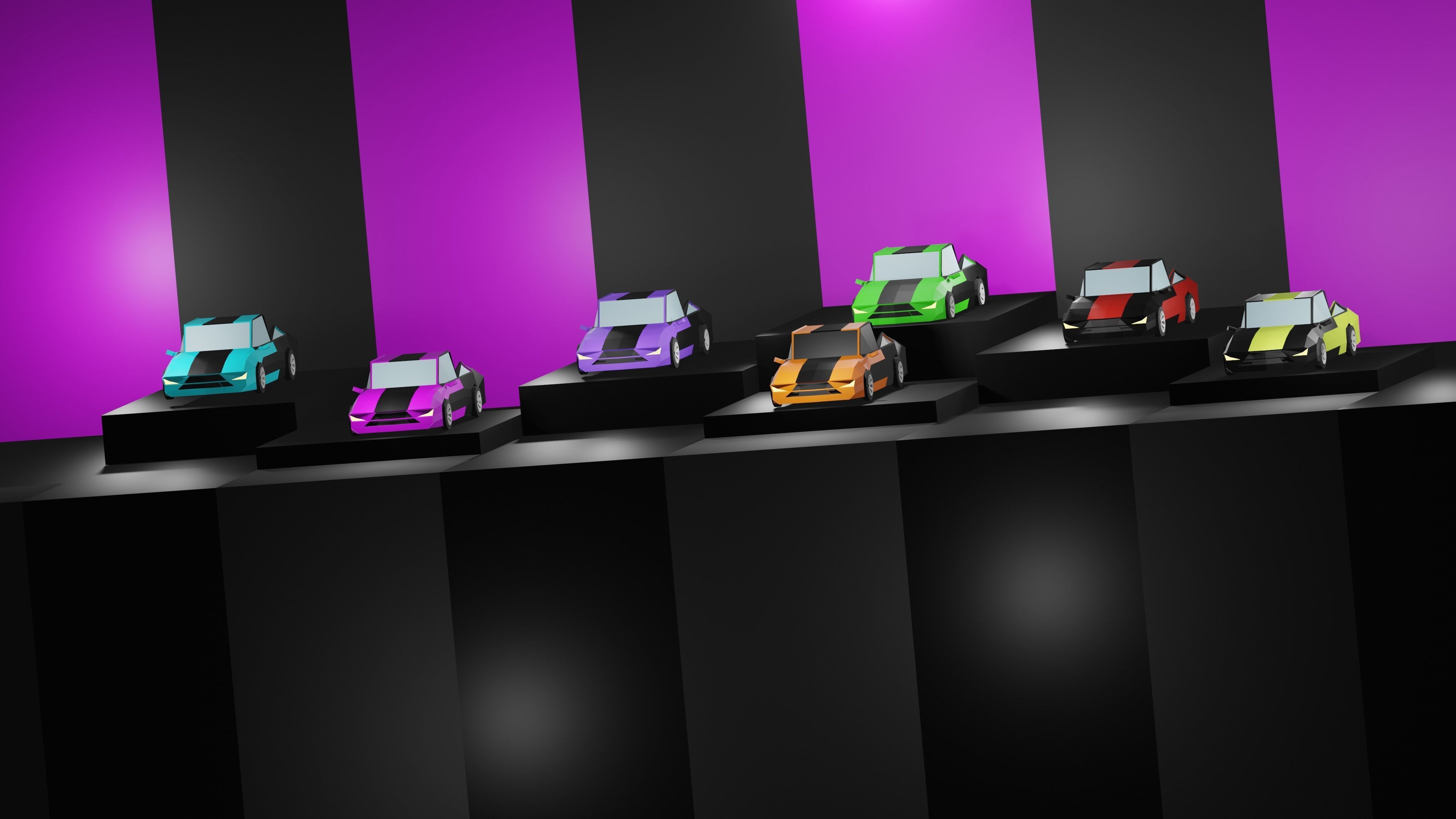 Lowpoly Vehicles - Part 2 - Sport Cars Low-poly 3D model_2