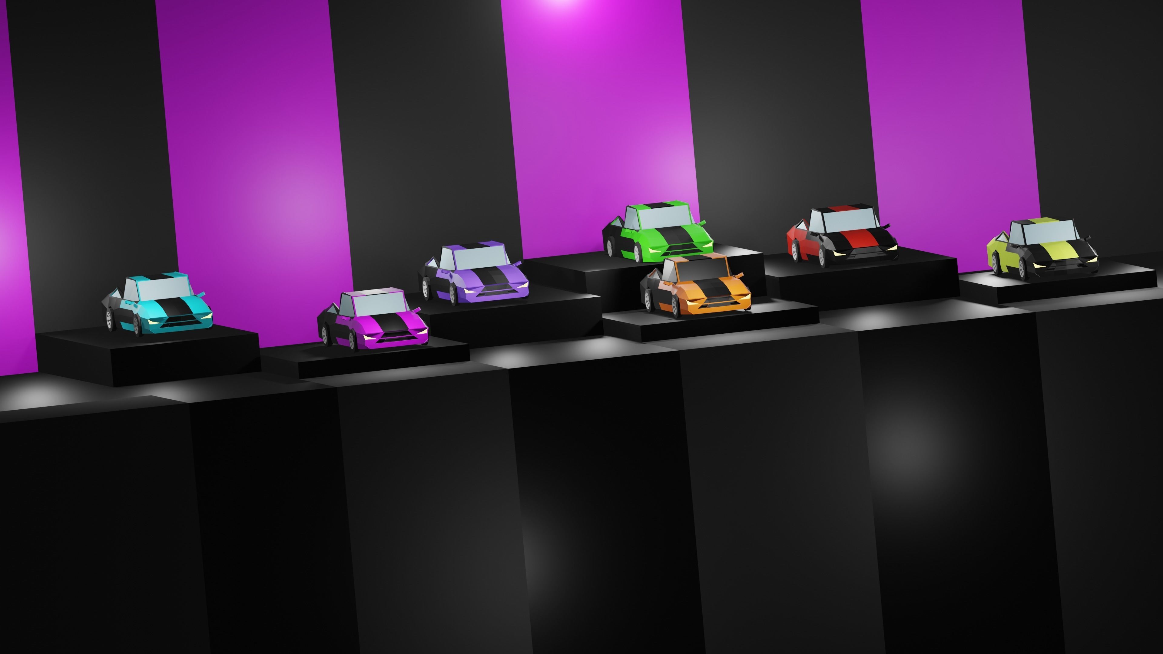 Lowpoly Vehicles - Part 2 - Sport Cars Low-poly 3D model_1