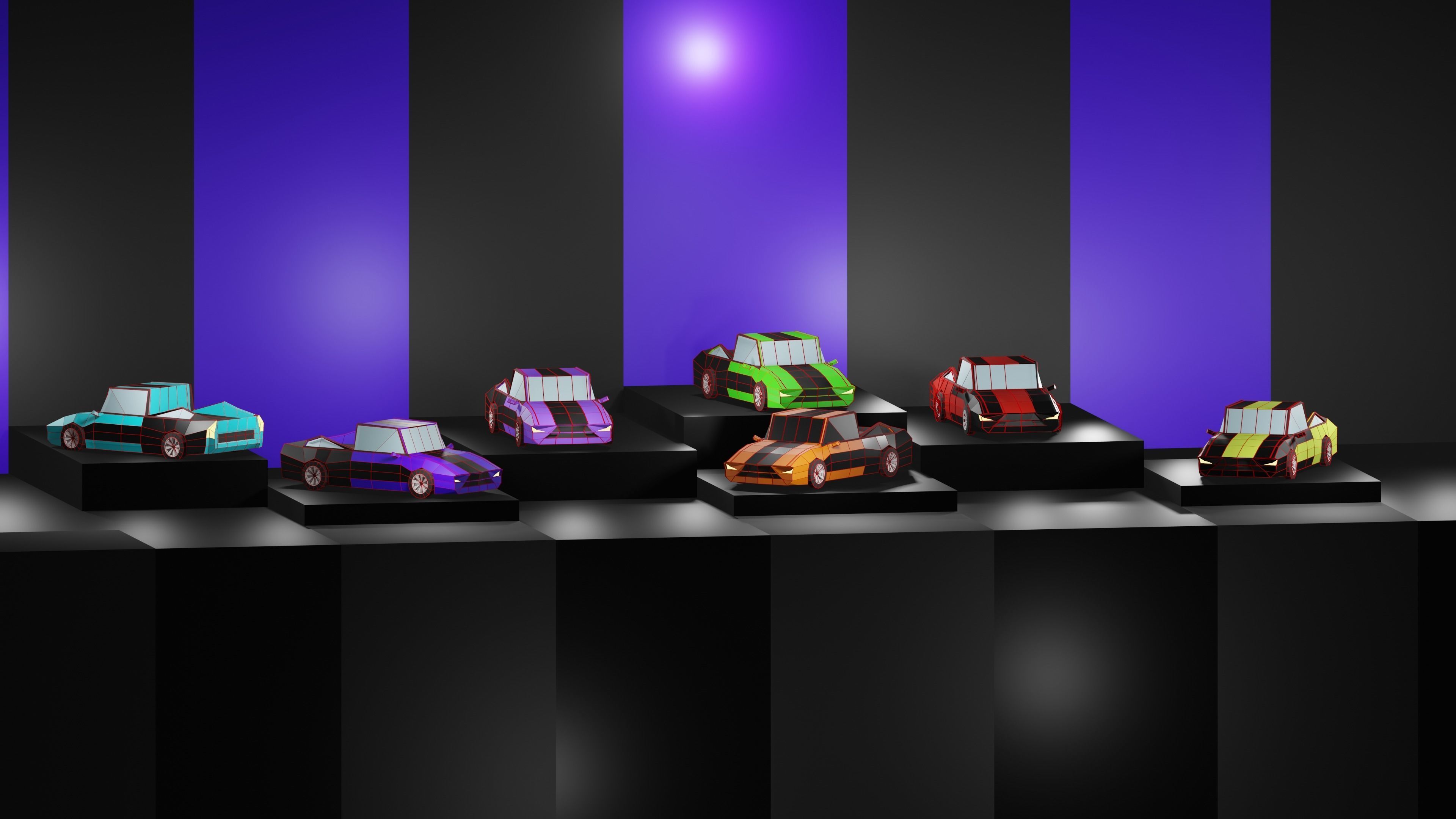 Lowpoly Vehicles - Part 2 - Sport Cars Low-poly 3D model_21