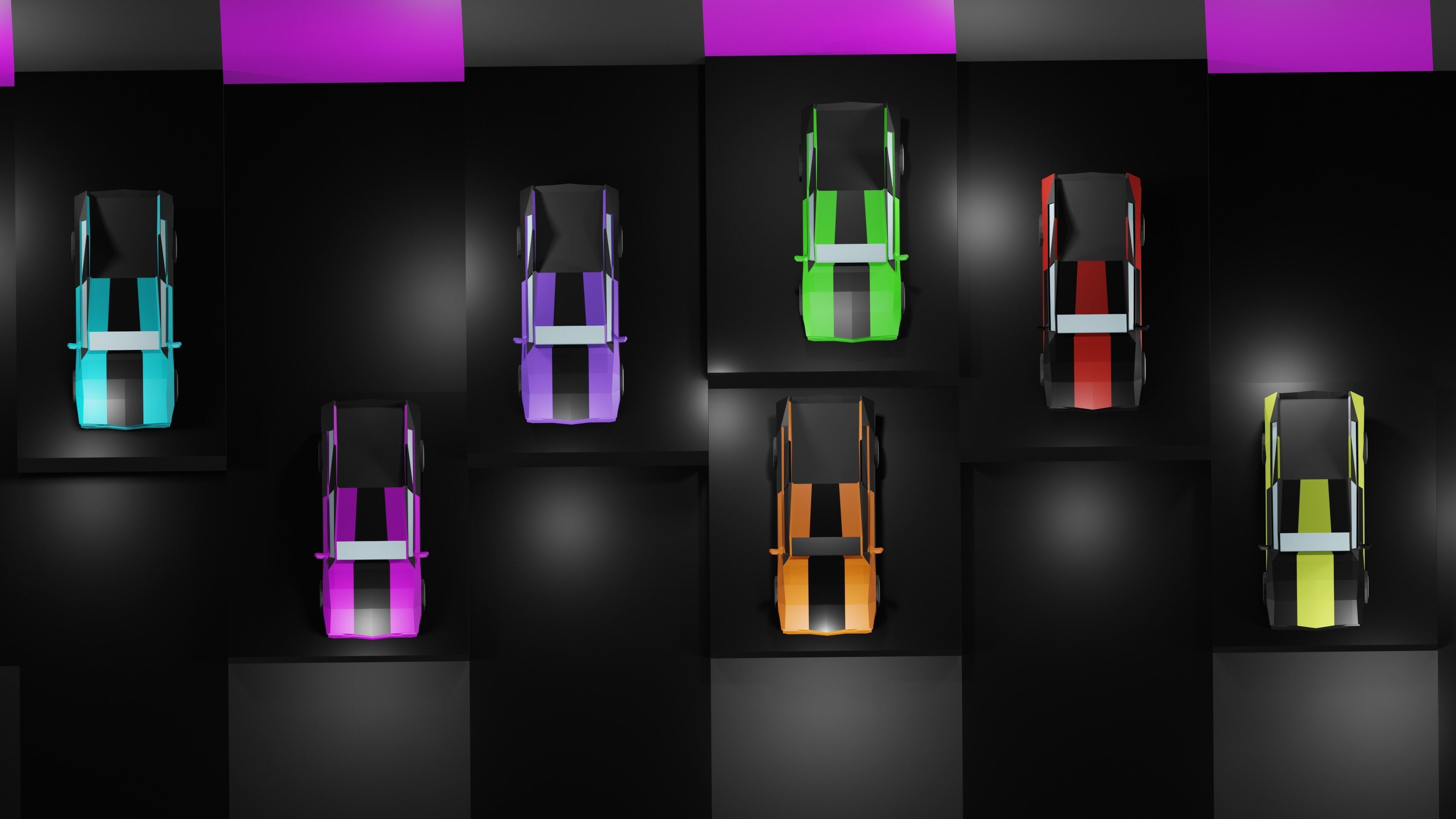 Lowpoly Vehicles - Part 2 - Sport Cars Low-poly 3D model_3