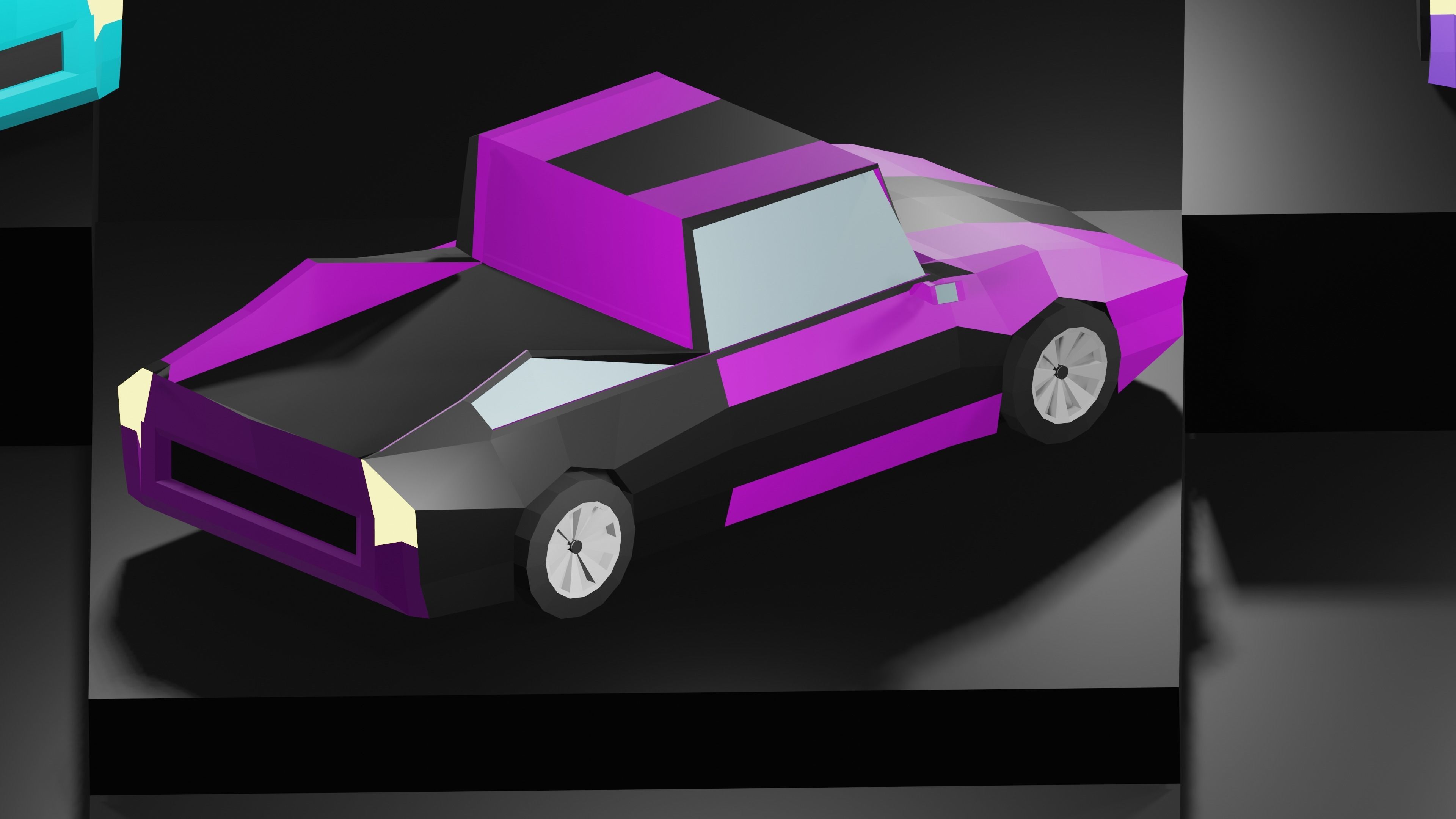 Lowpoly Vehicles - Part 2 - Sport Cars Low-poly 3D model_10
