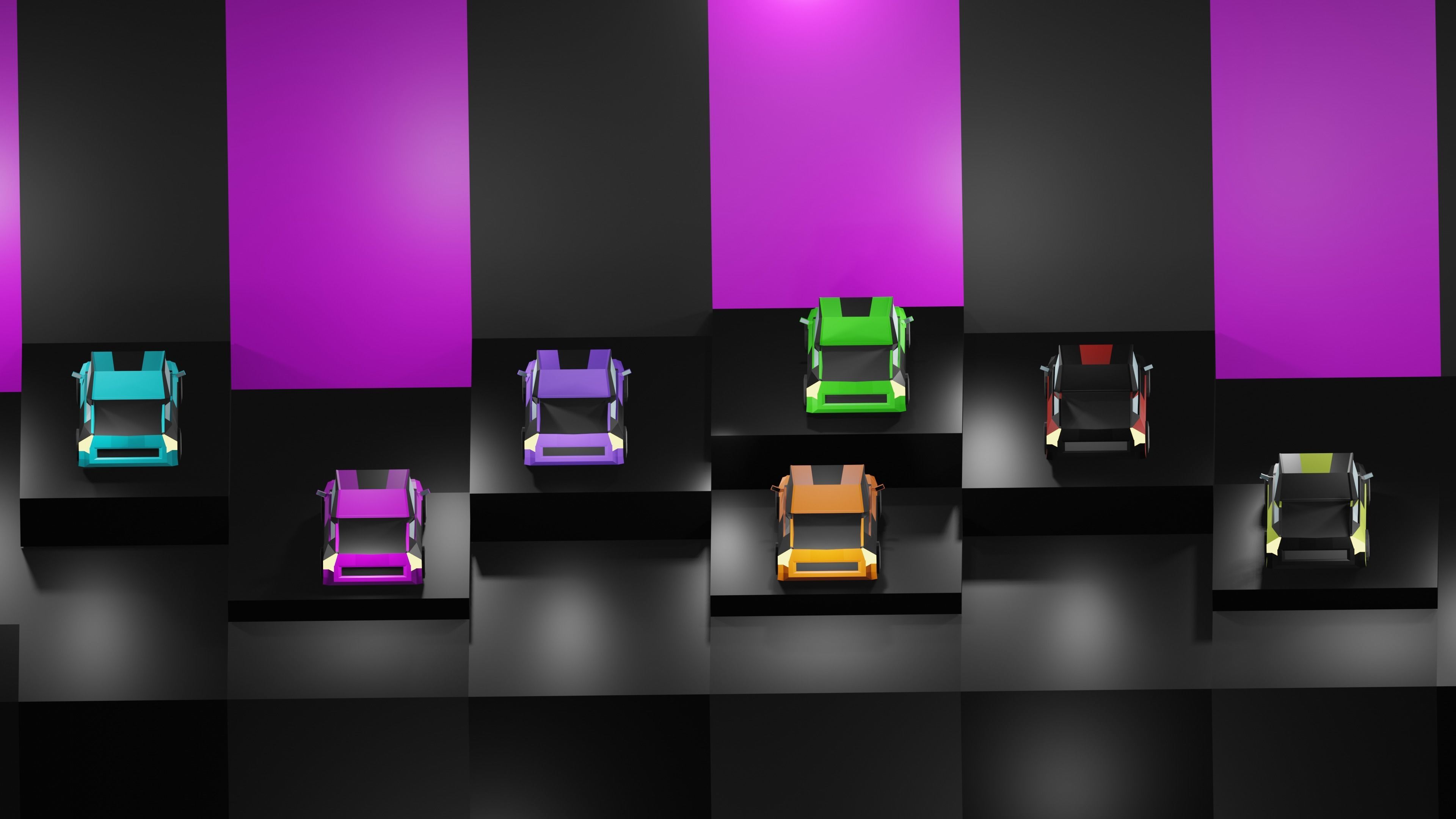 Lowpoly Vehicles - Part 2 - Sport Cars Low-poly 3D model_6