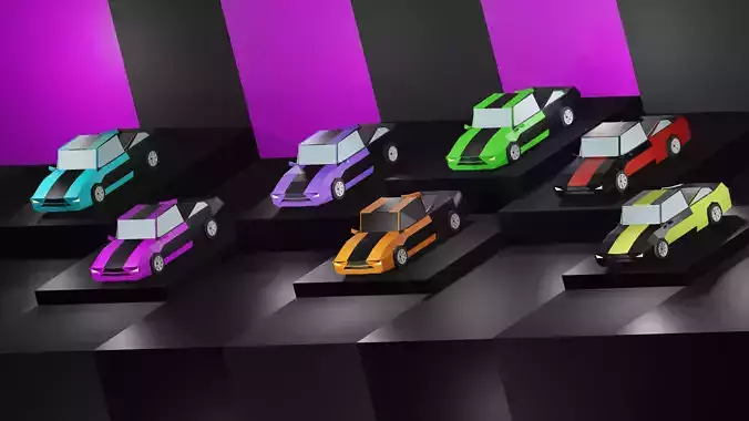 Lowpoly Vehicles - Part 2 - Sport Cars Low-poly 3D model