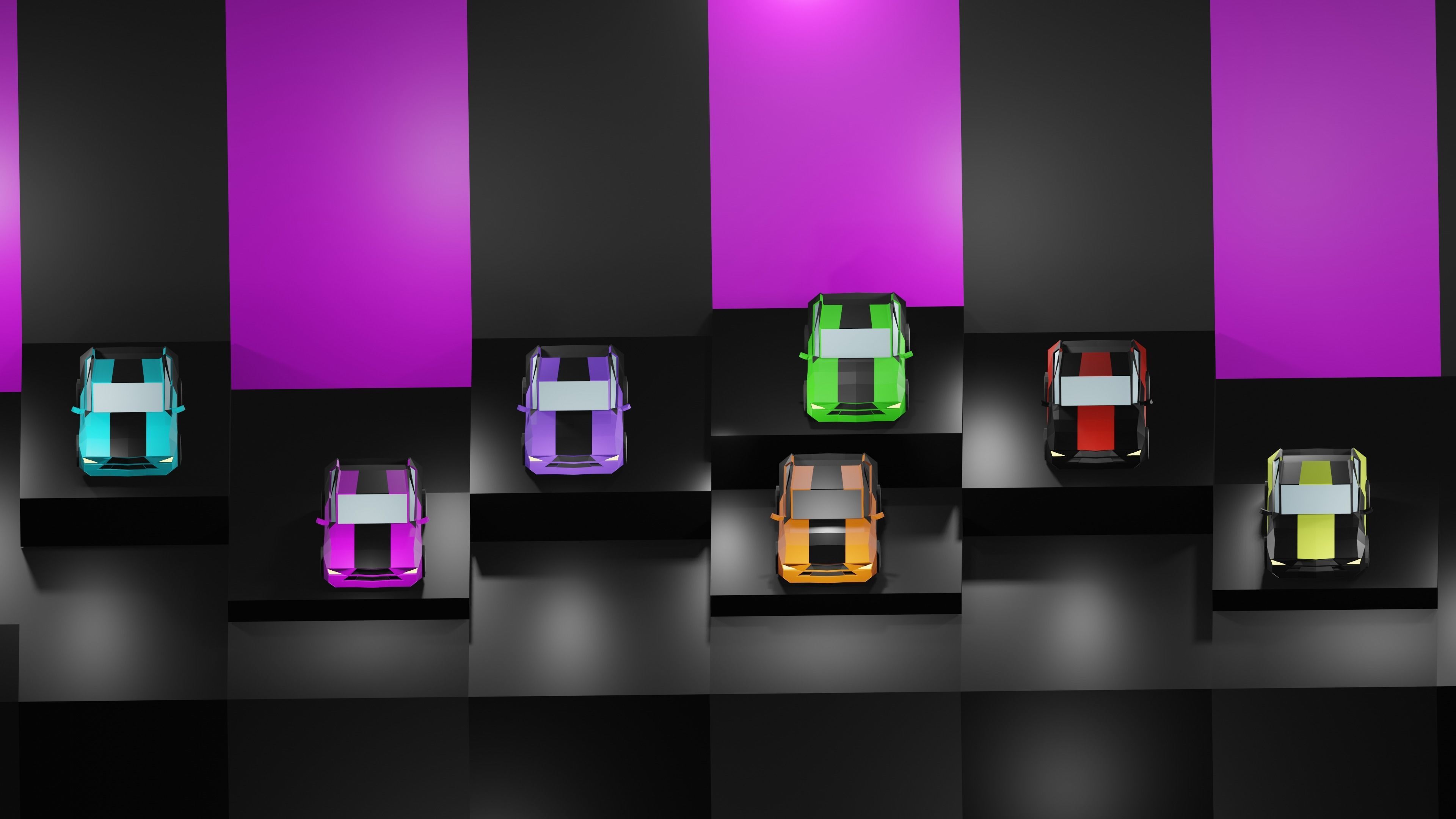 Lowpoly Vehicles - Part 2 - Sport Cars Low-poly 3D model_4