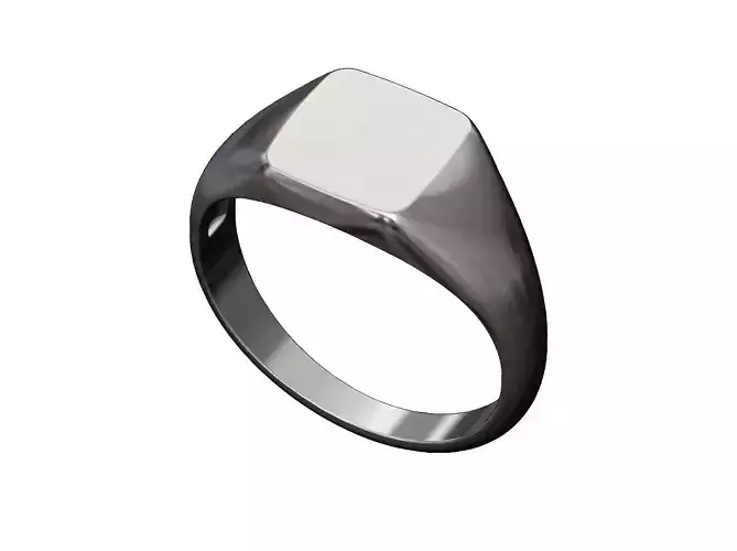 Engravable Square signet ring