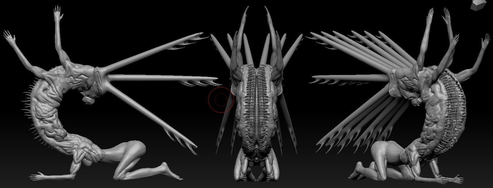 Infectus Femina Demon Low-poly 3D model_7
