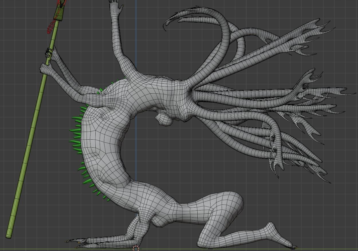 Infectus Femina Demon Low-poly 3D model_5