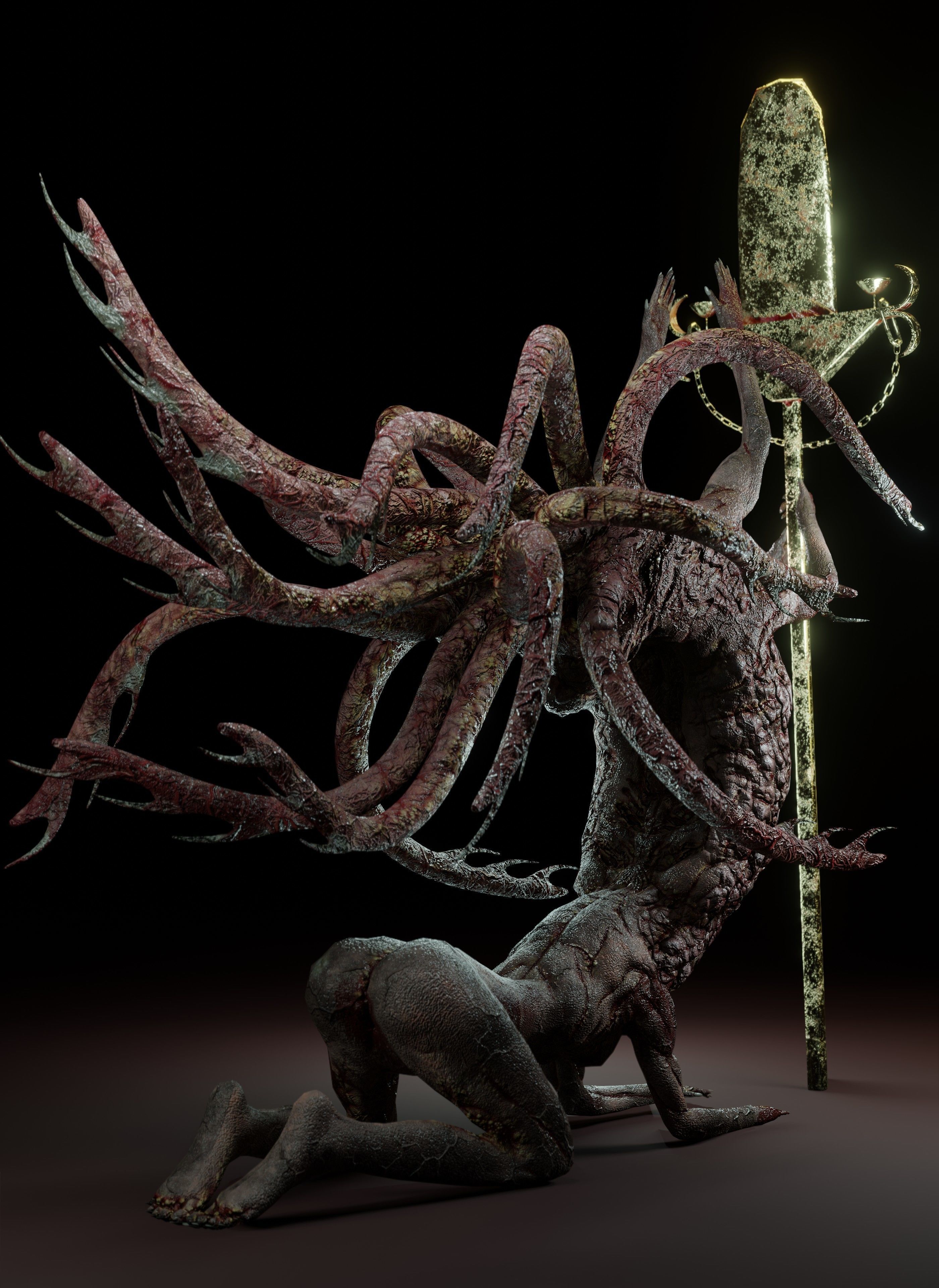 Infectus Femina Demon Low-poly 3D model_3