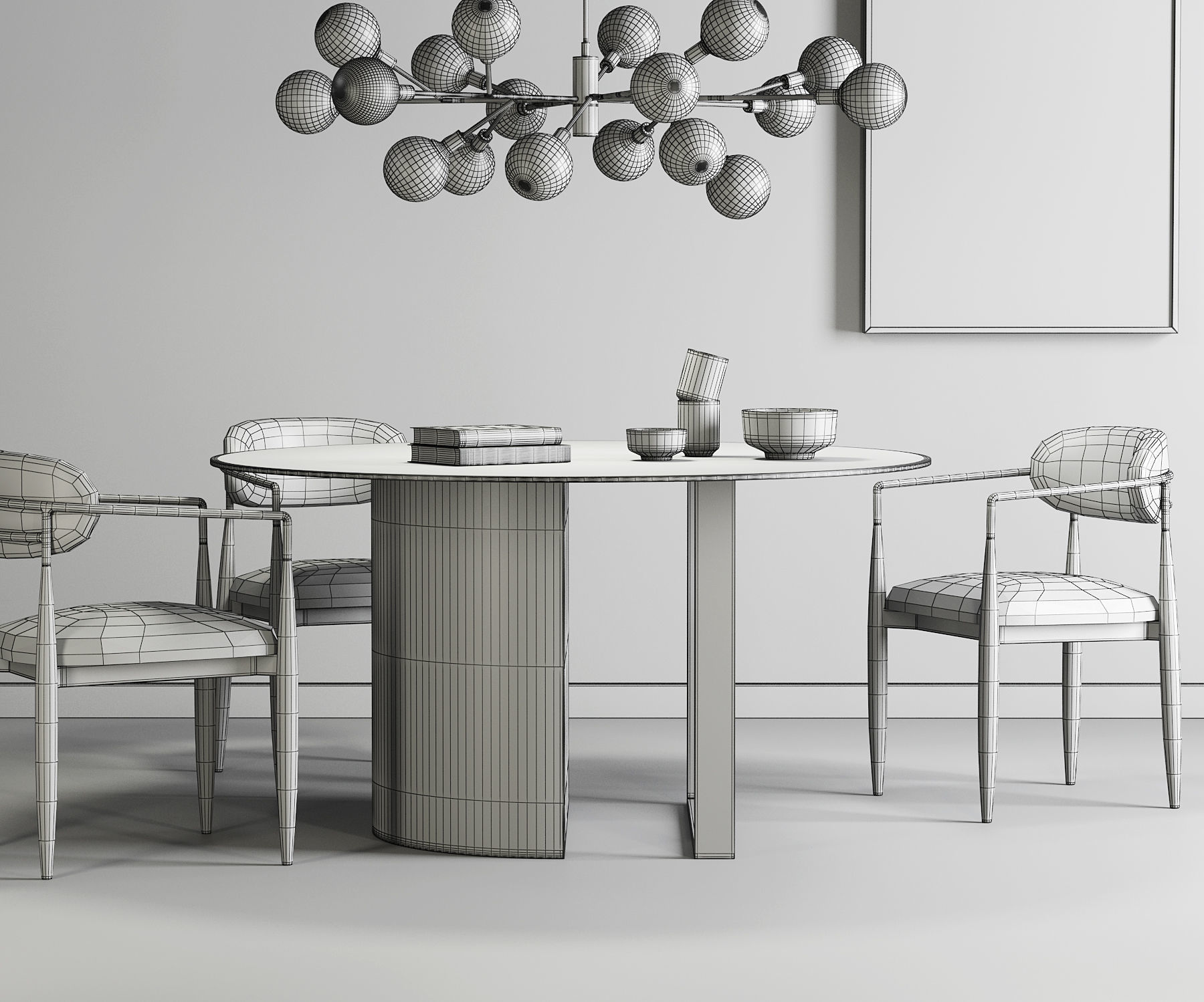 Dining Room Interior  319 3D model_3