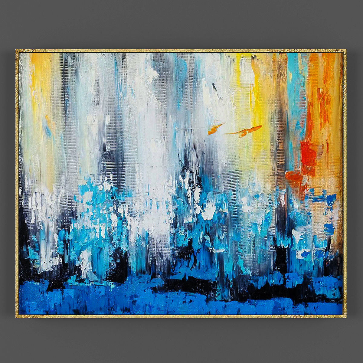 Art197 gold and abstract painting Low-poly 3D model_1