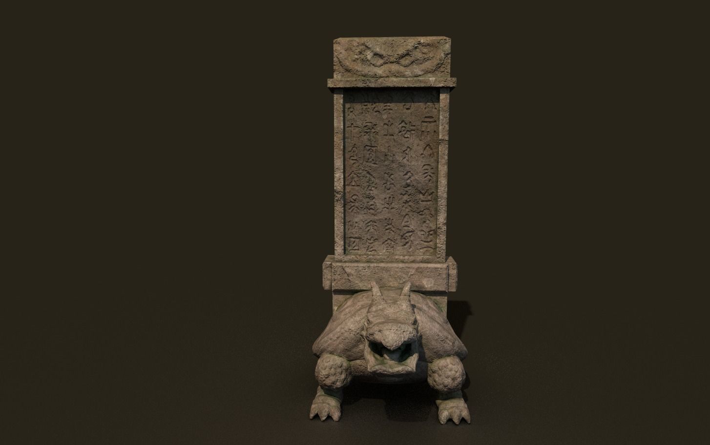 temple stone dragonturtle Low-poly 3D model_5
