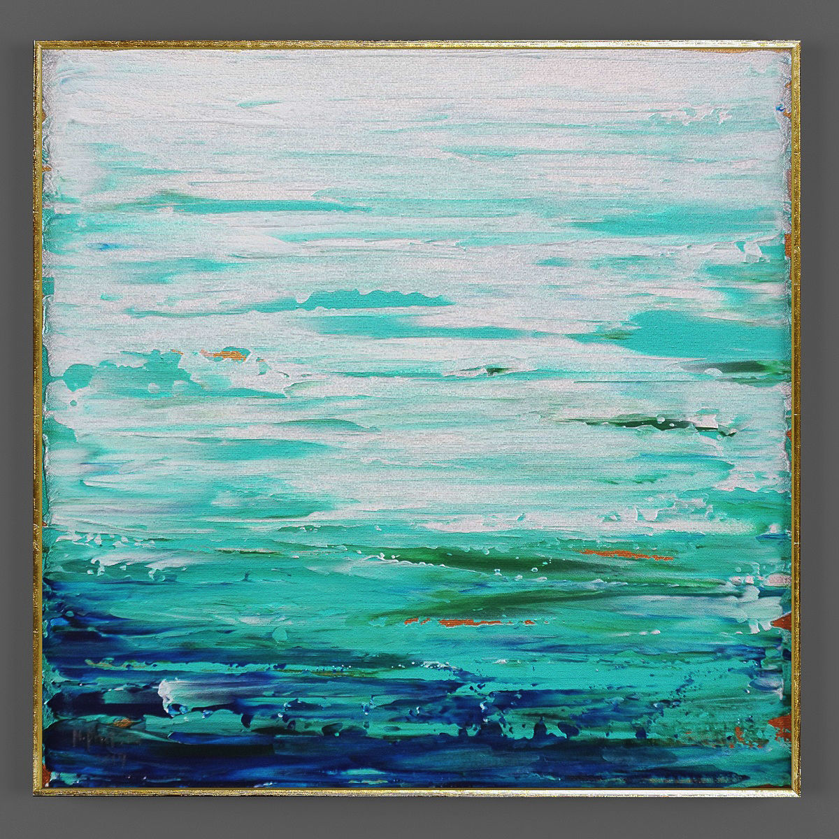 Art201 abstract painting in teal Low-poly 3D model_1