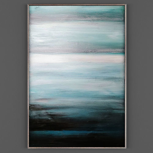 Art201 abstract painting in teal Low-poly 3D model