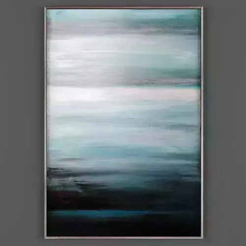 Art201 abstract painting in teal Low-poly 3D model
