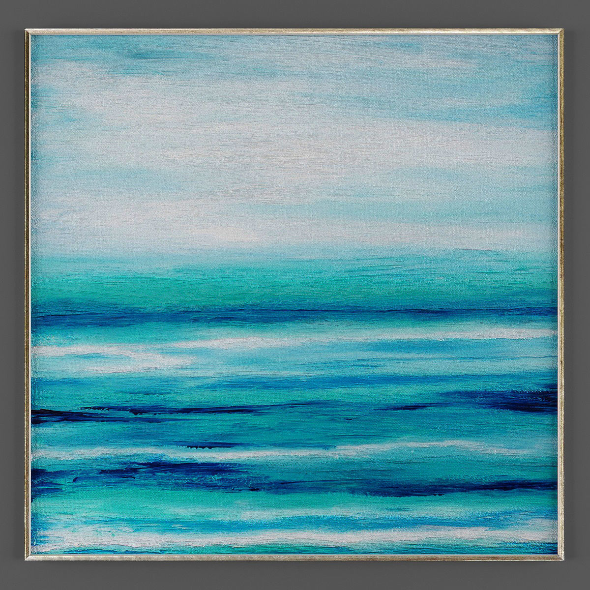 Art201 abstract painting in teal Low-poly 3D model_2