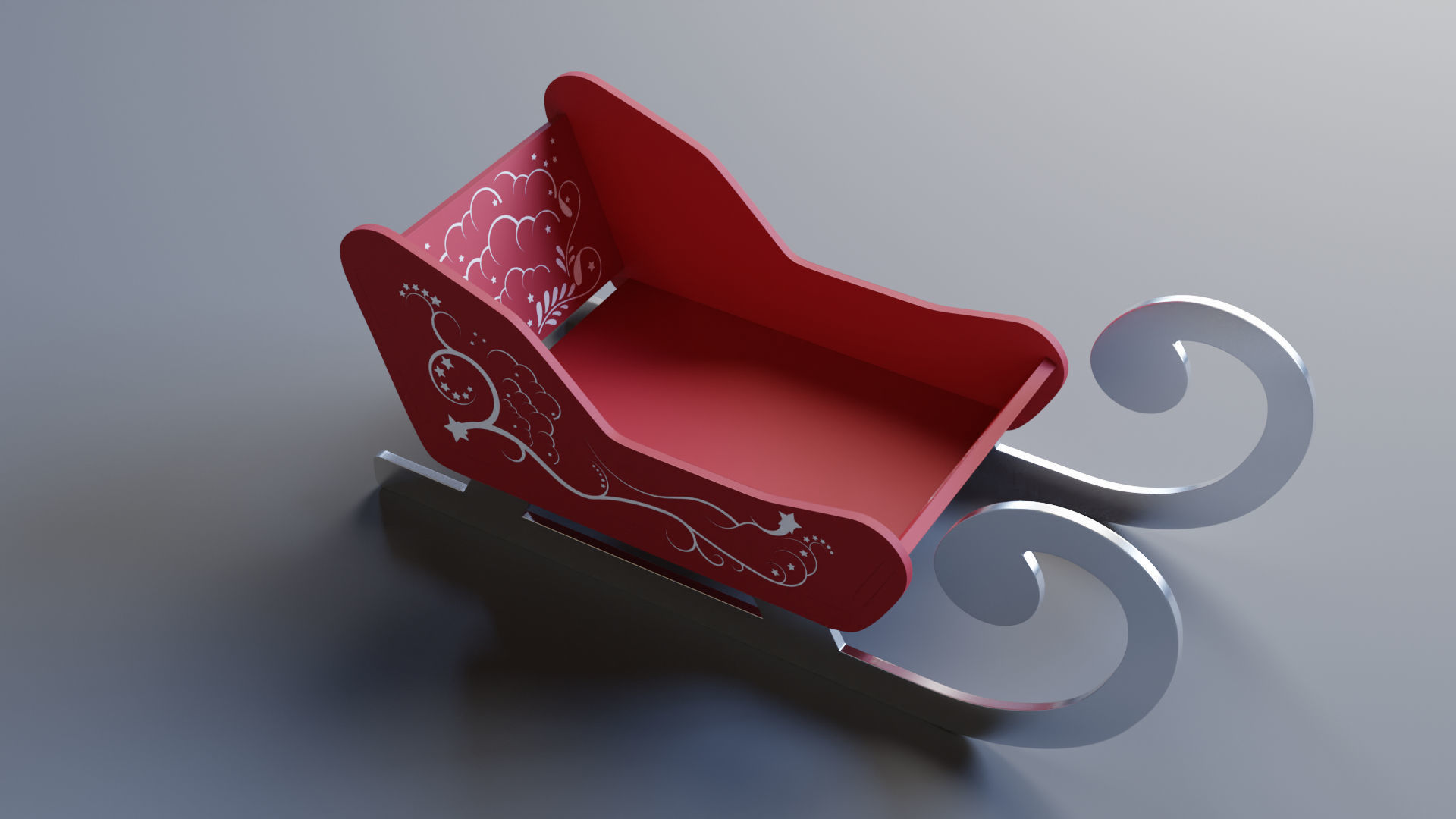 Toy sled 3D model_2