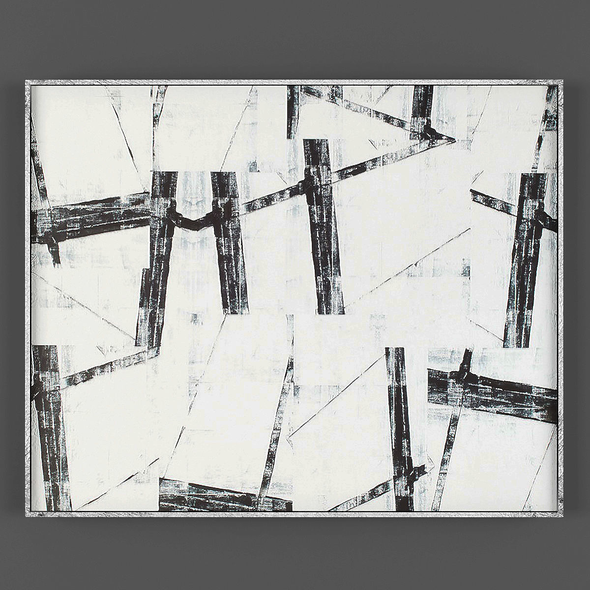 Art209 abstract painting with lines Low-poly 3D model_2