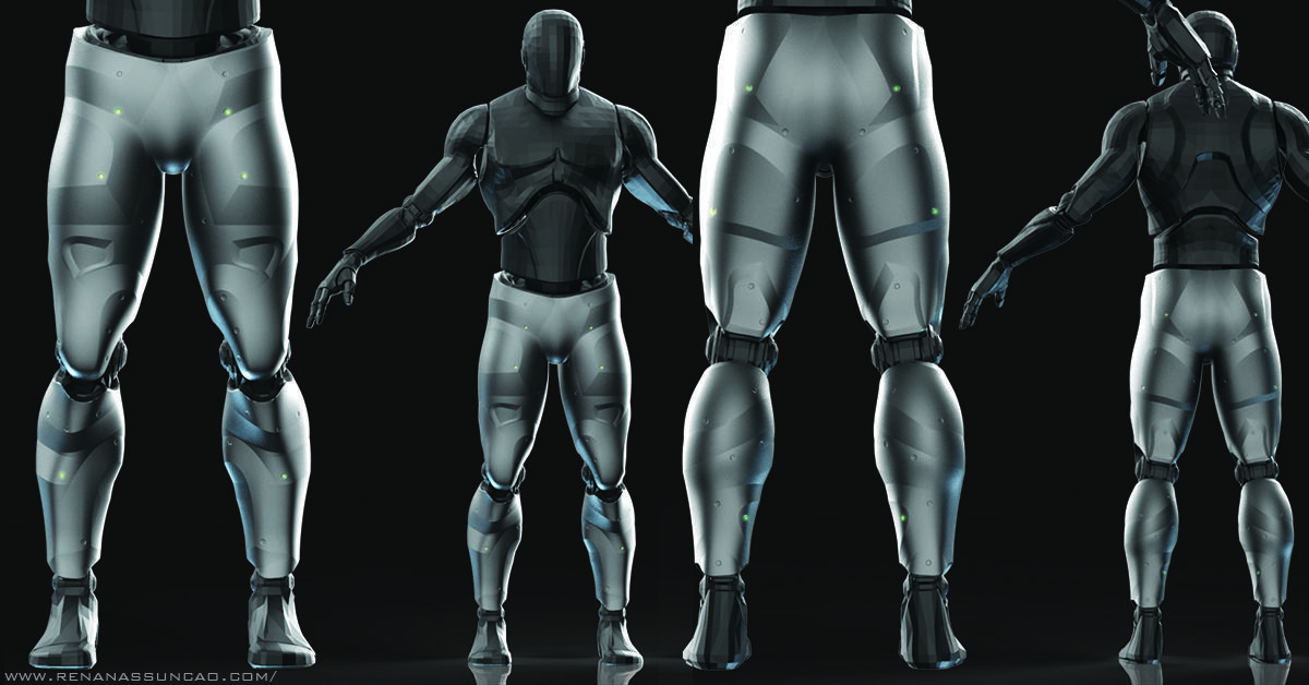 IMM 20 Scifi Legs KitBash with Uvs - Plus LP HP 3D model_16