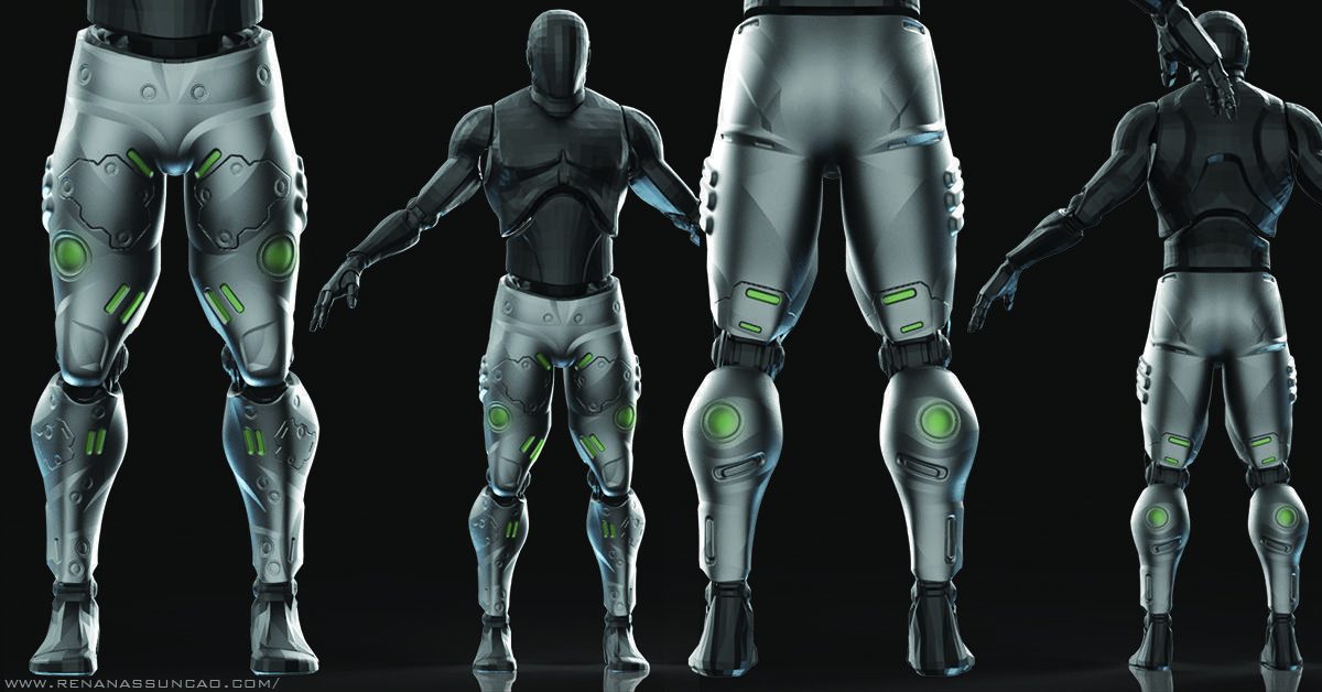 IMM 20 Scifi Legs KitBash with Uvs - Plus LP HP 3D model_1