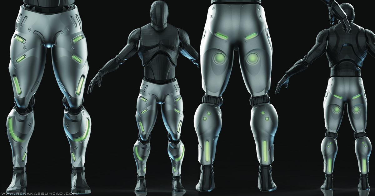 IMM 20 Scifi Legs KitBash with Uvs - Plus LP HP 3D model_3