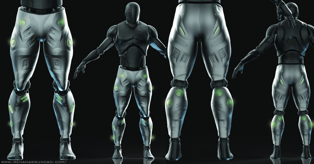 IMM 20 Scifi Legs KitBash with Uvs - Plus LP HP 3D model_10