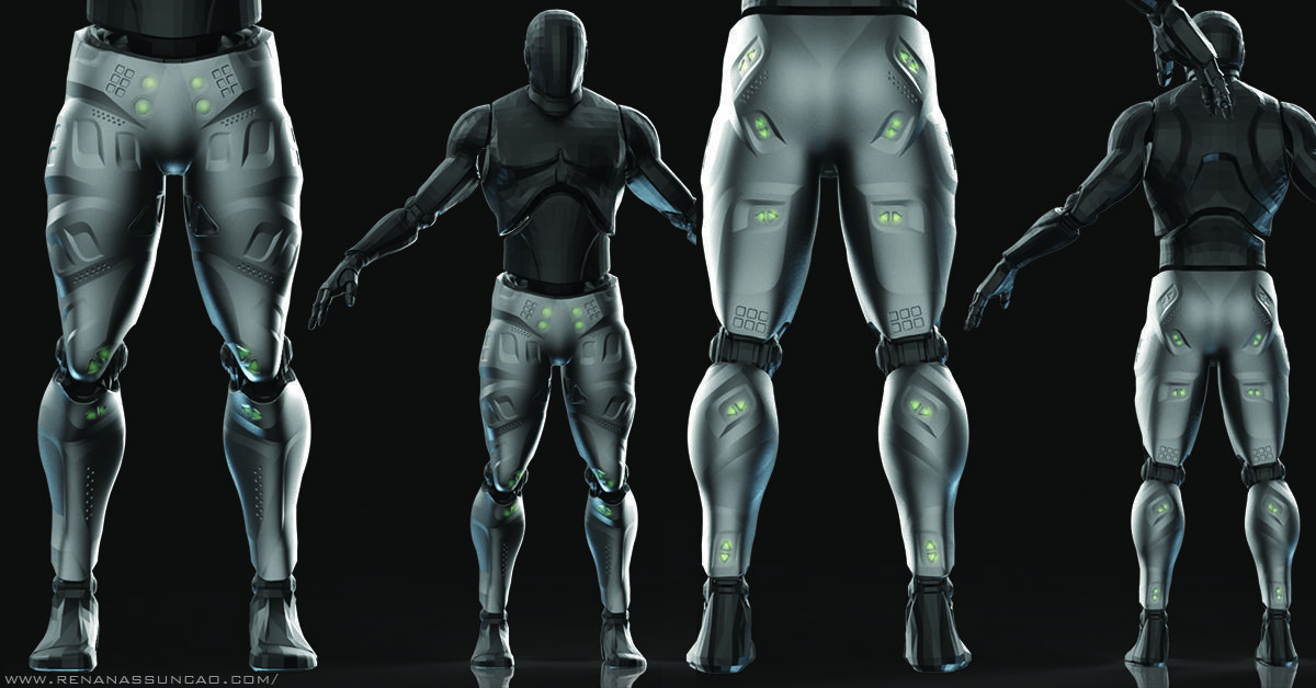 IMM 20 Scifi Legs KitBash with Uvs - Plus LP HP 3D model_11