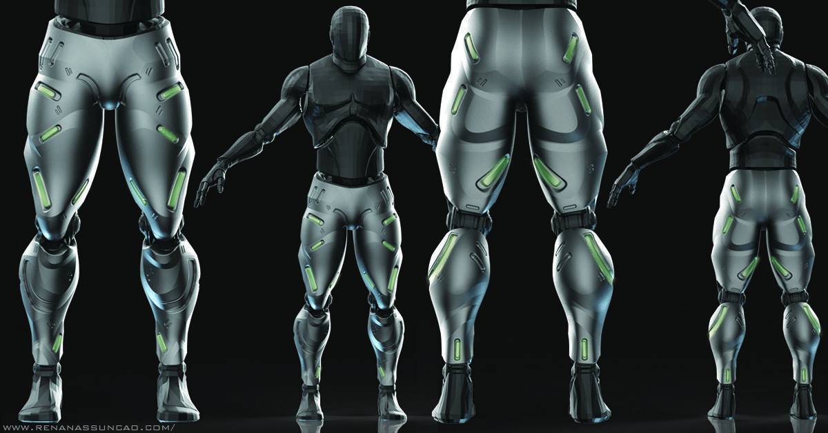 IMM 20 Scifi Legs KitBash with Uvs - Plus LP HP 3D model_13