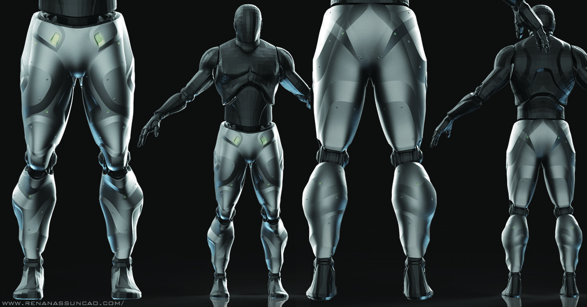 IMM 20 Scifi Legs KitBash with Uvs - Plus LP HP 3D model_6