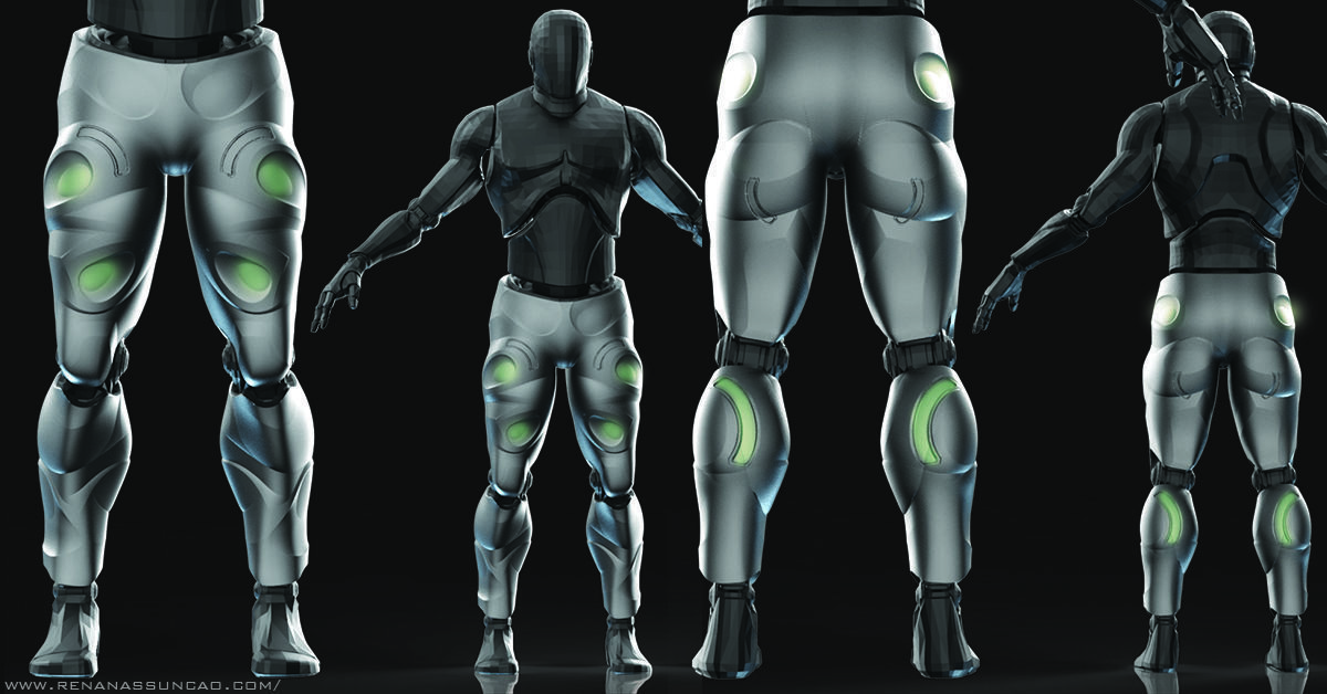 IMM 20 Scifi Legs KitBash with Uvs - Plus LP HP 3D model_12