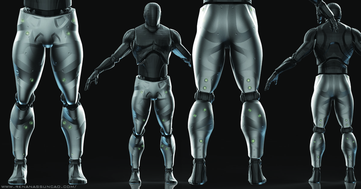 IMM 20 Scifi Legs KitBash with Uvs - Plus LP HP 3D model_15