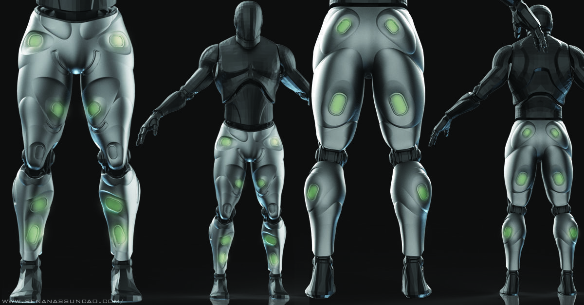 IMM 20 Scifi Legs KitBash with Uvs - Plus LP HP 3D model_14