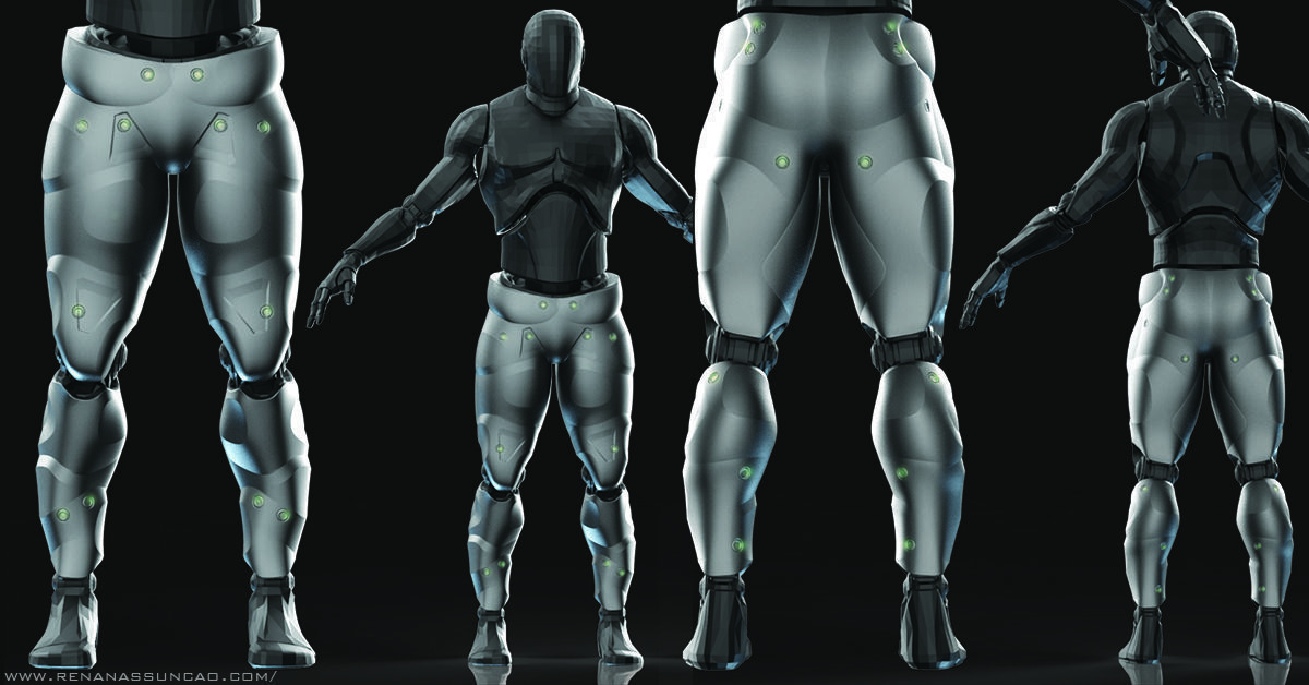 IMM 20 Scifi Legs KitBash with Uvs - Plus LP HP 3D model_19
