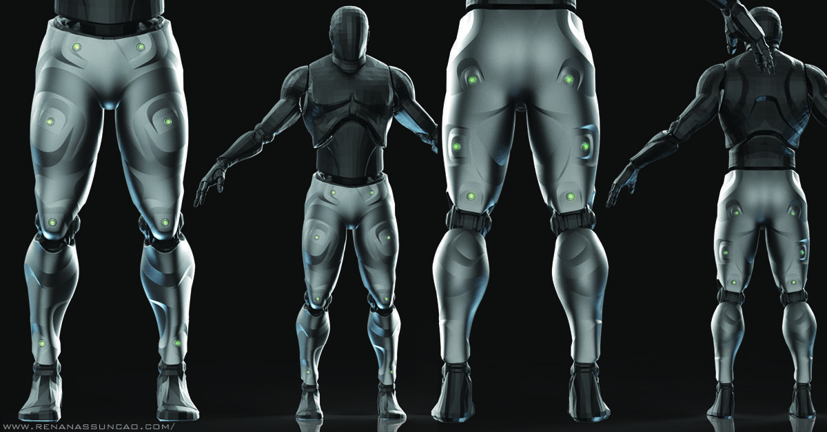 IMM 20 Scifi Legs KitBash with Uvs - Plus LP HP 3D model_18