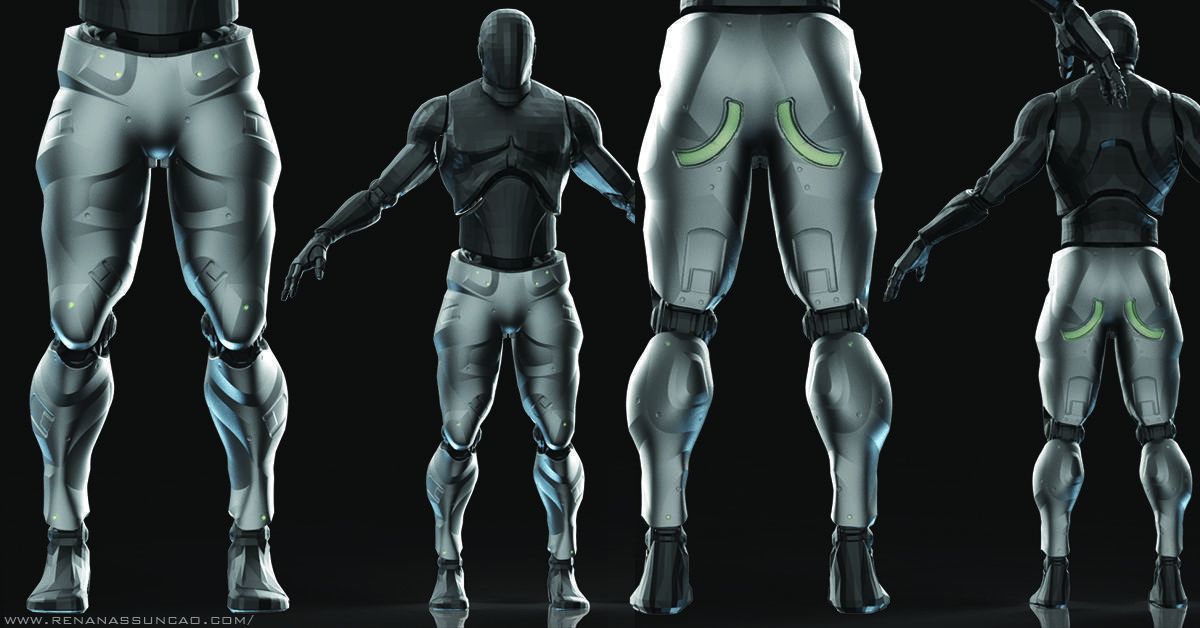 IMM 20 Scifi Legs KitBash with Uvs - Plus LP HP 3D model_8