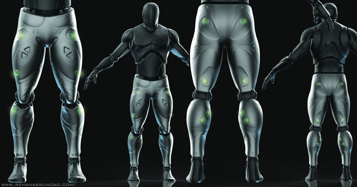 IMM 20 Scifi Legs KitBash with Uvs - Plus LP HP 3D model_20