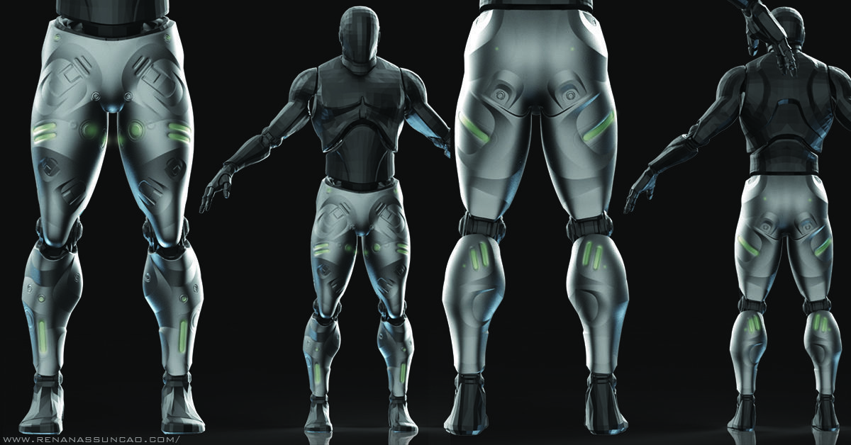 IMM 20 Scifi Legs KitBash with Uvs - Plus LP HP 3D model_2