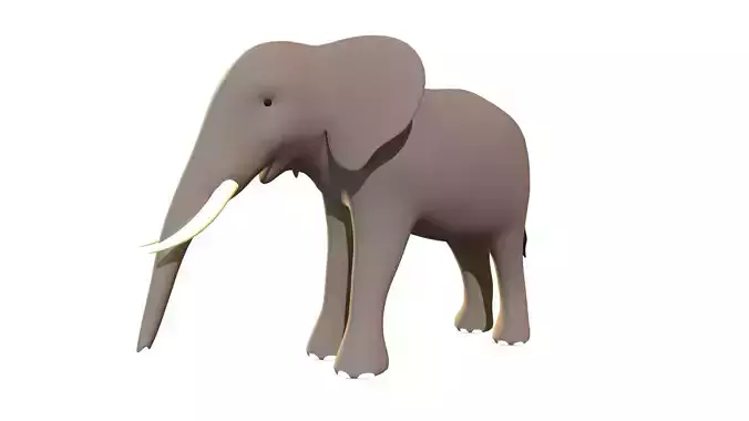 Elephant - Stylized Low-poly 3D model
