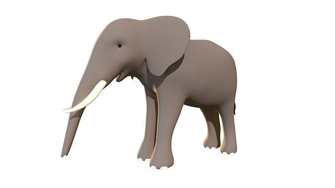 Elephant - Stylized Low-poly 3D model