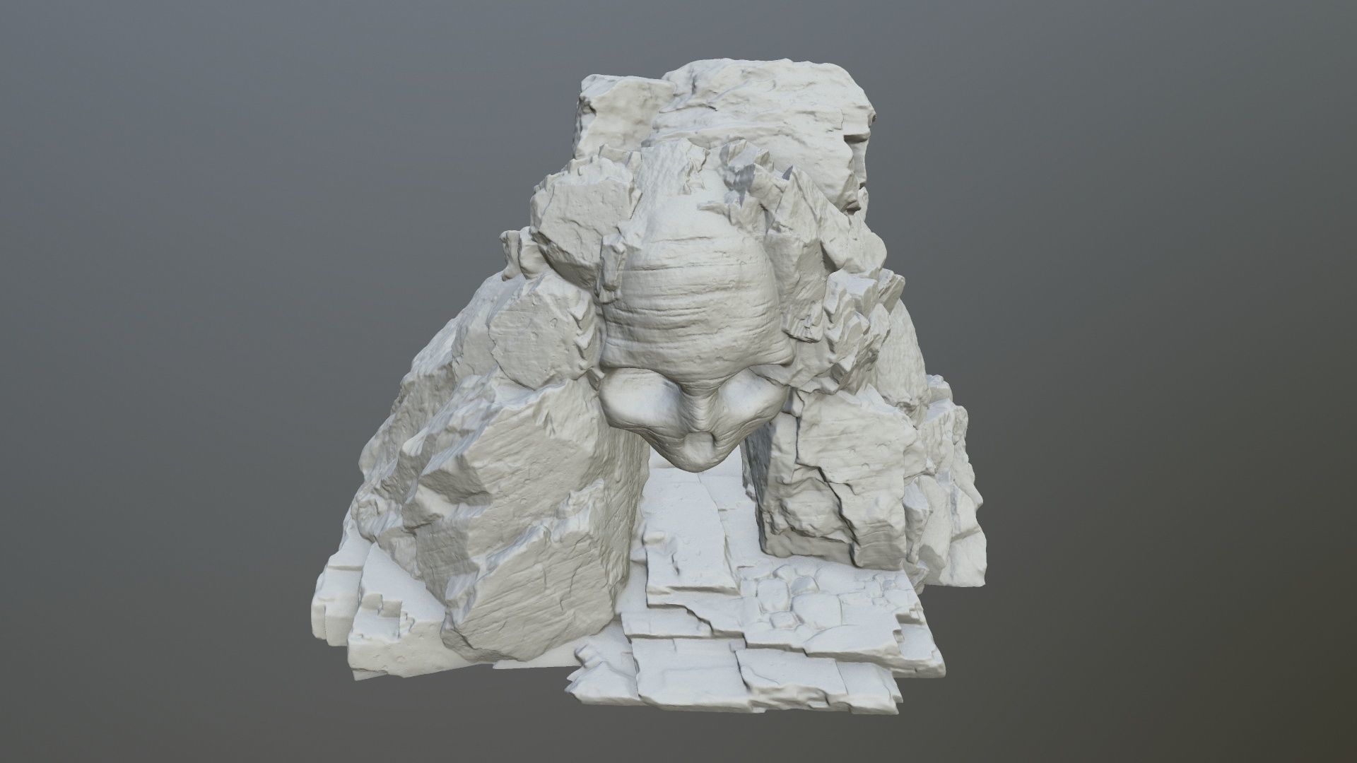 skull cave  3D print model_11