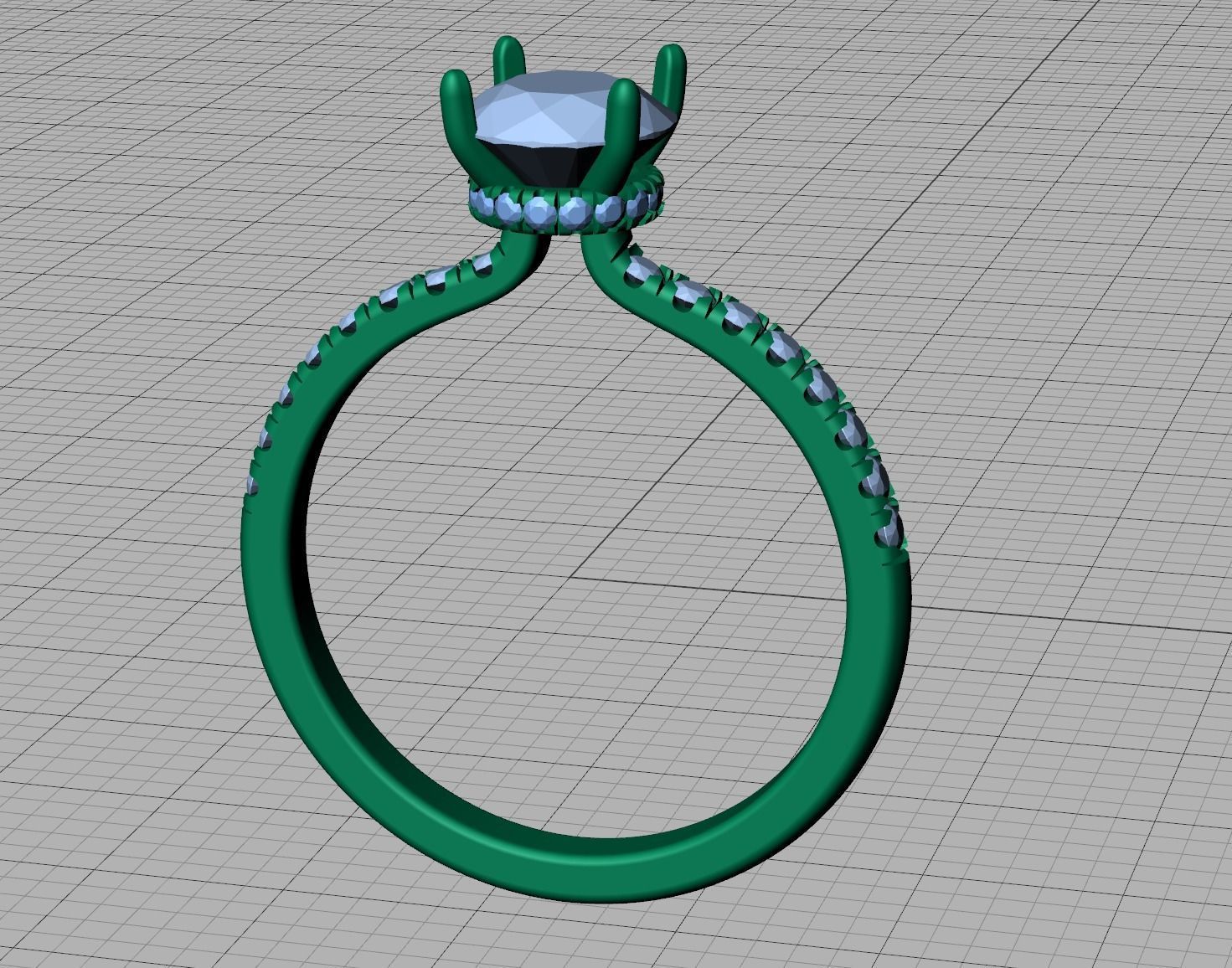 Delicate Engagement Ring 1CT 4prong design 3dmodel 3D print model_15