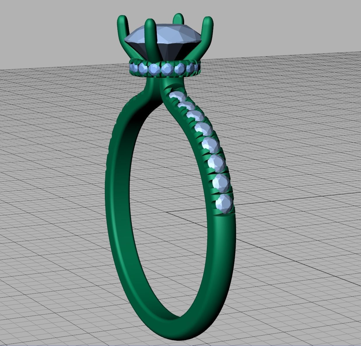 Delicate Engagement Ring 1CT 4prong design 3dmodel 3D print model_16