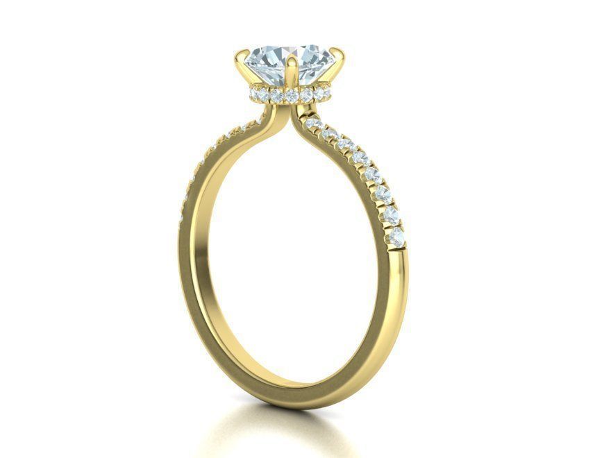 Delicate Engagement Ring 1CT 4prong design 3dmodel 3D print model_18