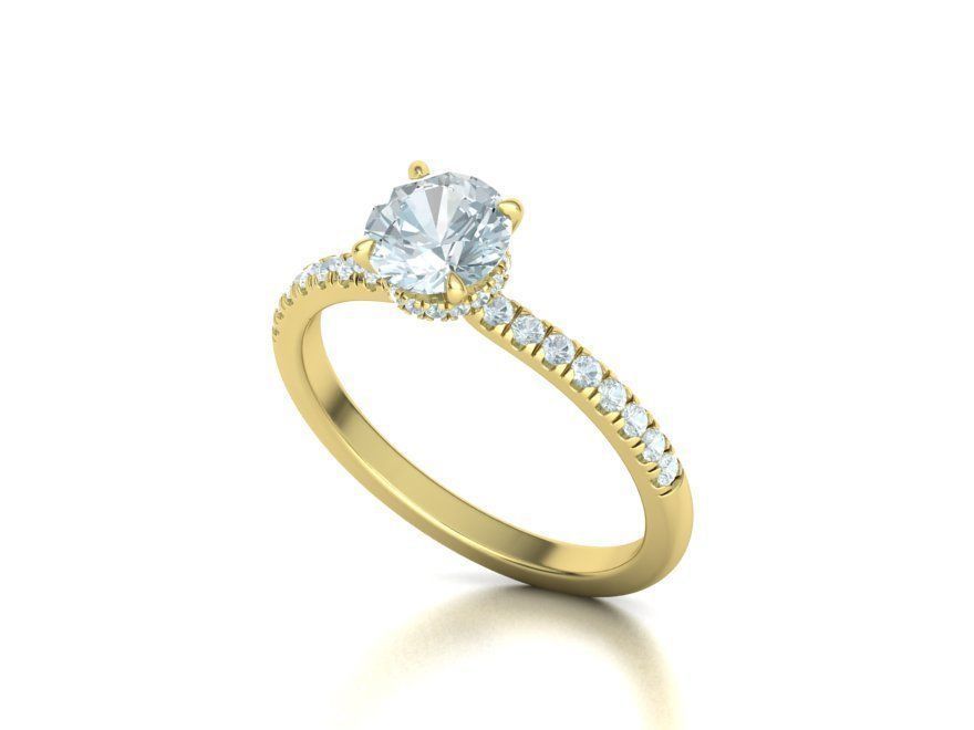 Delicate Engagement Ring 1CT 4prong design 3dmodel 3D print model_4