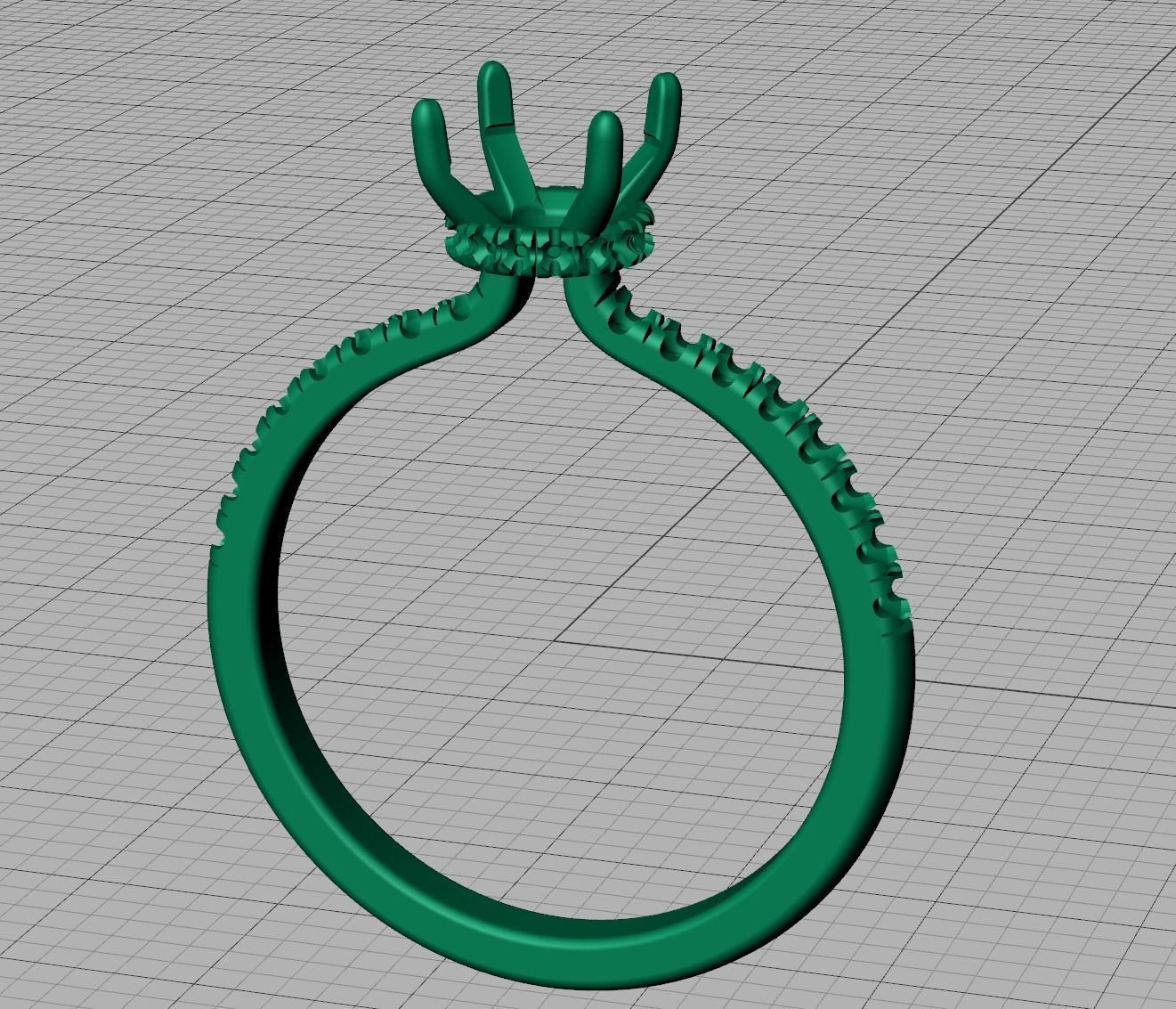 Delicate Engagement Ring 1CT 4prong design 3dmodel 3D print model_13