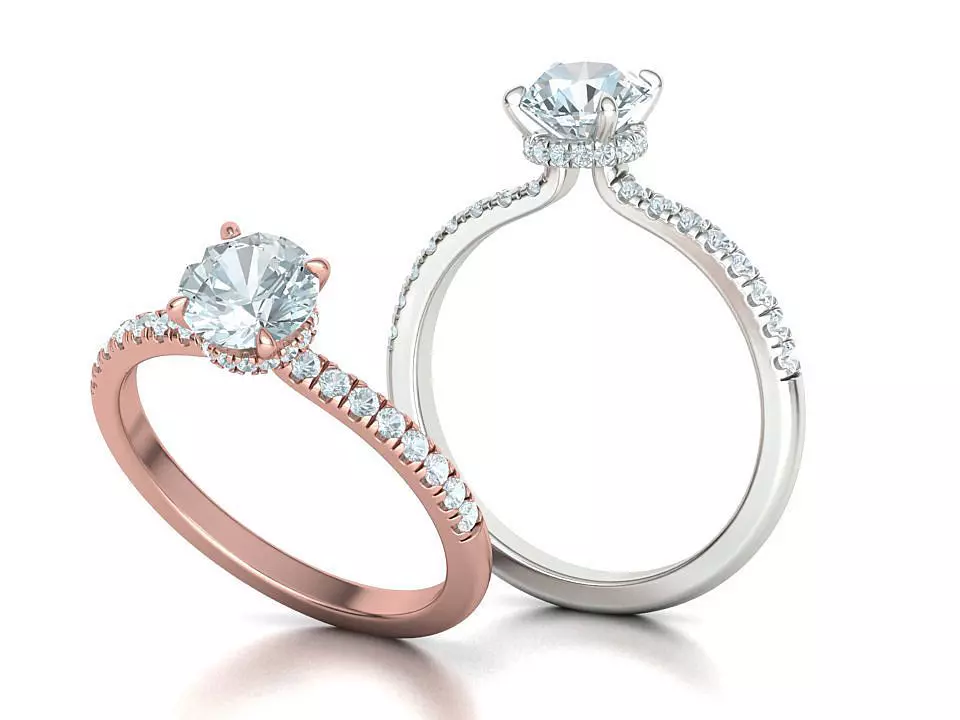 Delicate Engagement Ring 1CT 4prong design 3dmodel 3D print model_0