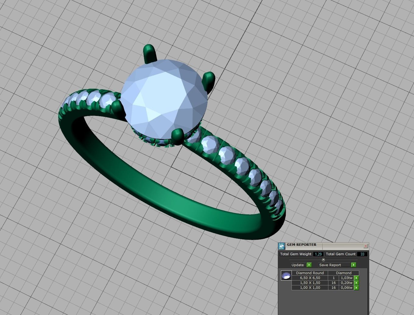Delicate Engagement Ring 1CT 4prong design 3dmodel 3D print model_10